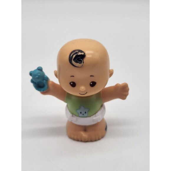 Fisher-Price Other - Fisher-Price Little-People Replacement Baby, Green Star Shirt, Blue Rattle GLT76